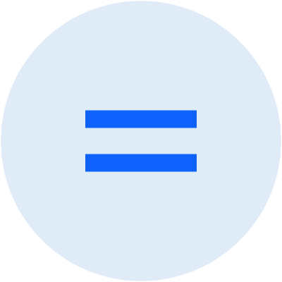 Equality symbol for currency conversion from Algorand to Dollar.